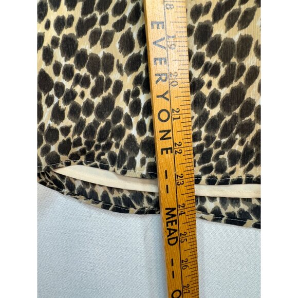 J.Crew Womens Leopard Ruffle Tie Neck Tank Top Size S Beige  Sleeveless Chic - Picture 7 of 12